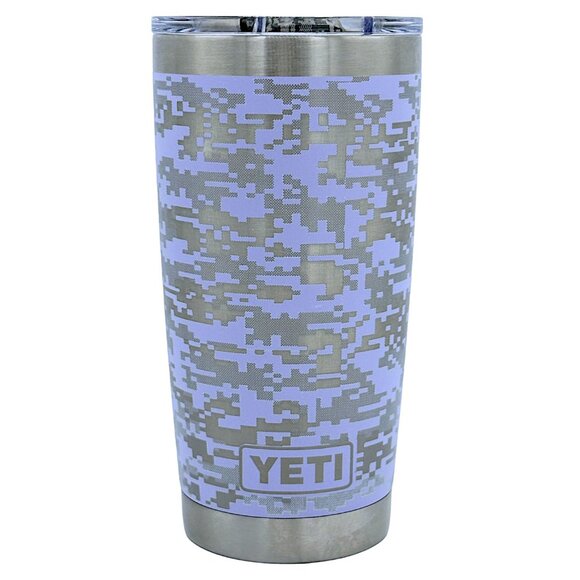 LASER ENGRAVED YETI RAMBLER 20oz TUMBLER - COSMIC LILA DIGITAL CAMO w/CUSTOM MAG - Picture 1 of 3